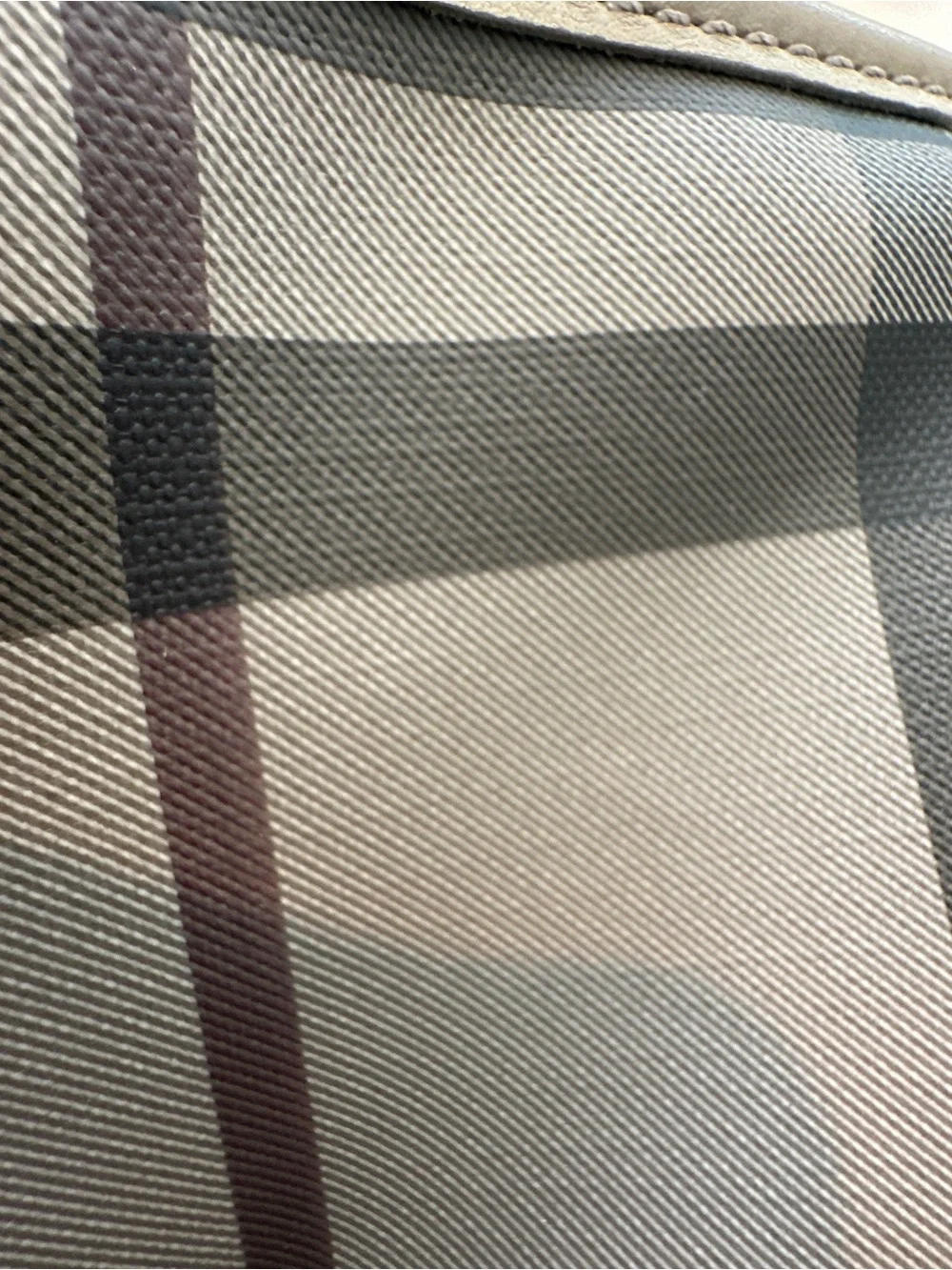 Burberry Beige and Gray Plaid Top-Handle Tote - Picture 8 of 10